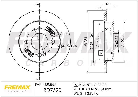 FREMAX Тормозной диск BD-7520