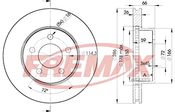 FREMAX Тормозной диск BD-7925