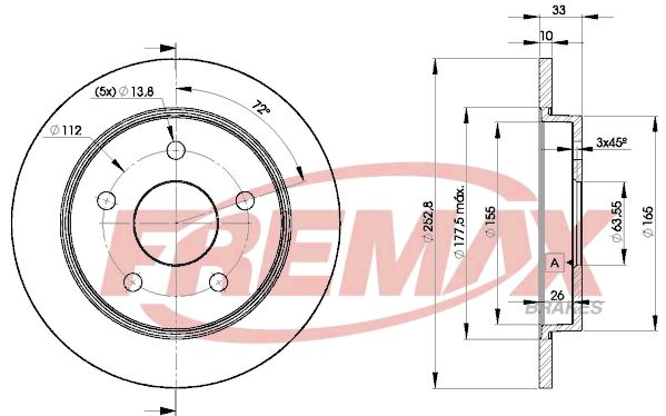 FREMAX Тормозной диск BD-8215