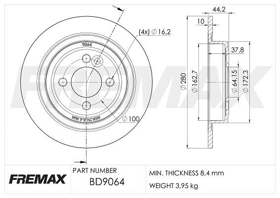 FREMAX Тормозной диск BD-9064