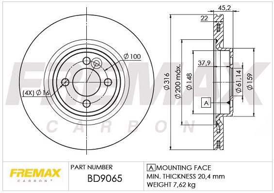 FREMAX Тормозной диск BD-9065