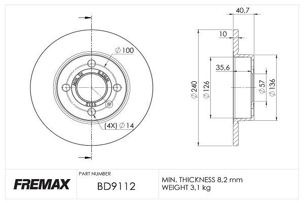 FREMAX Тормозной диск BD-9112