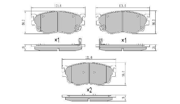 FREMAX Комплект тормозных колодок, дисковый тормоз FBP-1262
