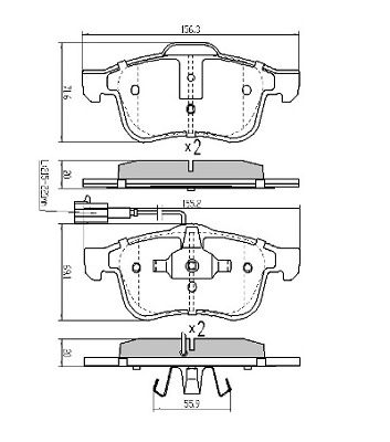 FREMAX Комплект тормозных колодок, дисковый тормоз FBP-1473