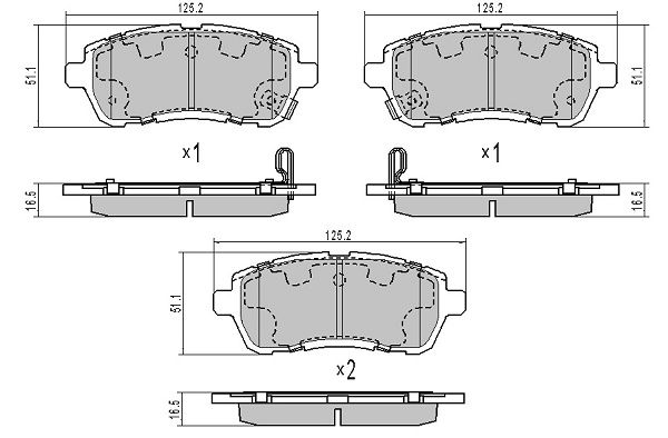 FREMAX Комплект тормозных колодок, дисковый тормоз FBP-1651