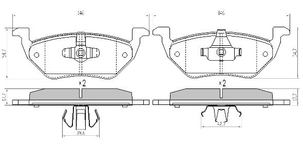 FREMAX Комплект тормозных колодок, дисковый тормоз FBP-1863