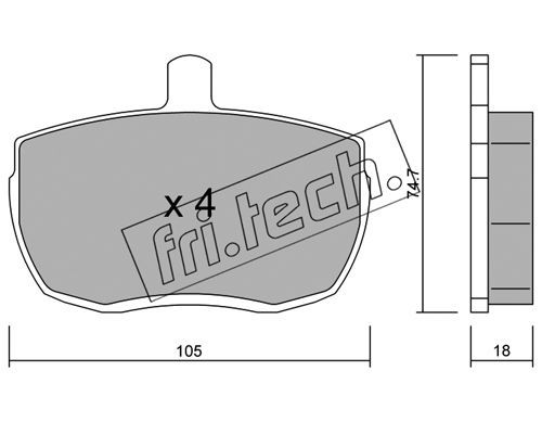 FRI.TECH. Комплект тормозных колодок, дисковый тормоз 018.0