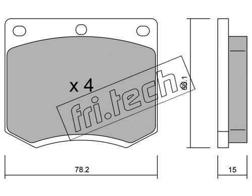 FRI.TECH. Piduriklotsi komplekt,ketaspidur 025.0