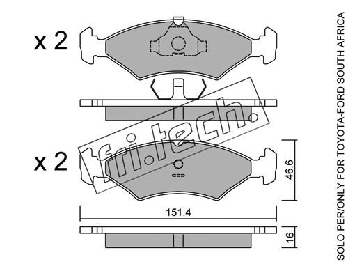 FRI.TECH. Комплект тормозных колодок, дисковый тормоз 031.2
