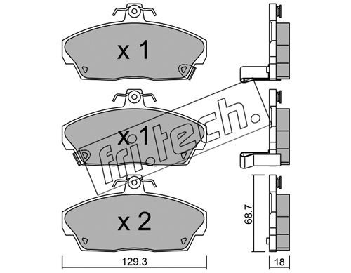 FRI.TECH. Комплект тормозных колодок, дисковый тормоз 177.0