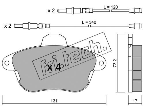 FRI.TECH. Piduriklotsi komplekt,ketaspidur 191.0