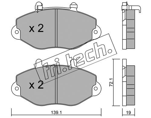 FRI.TECH. Комплект тормозных колодок, дисковый тормоз 202.1