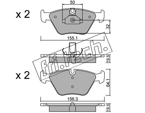 FRI.TECH. Комплект тормозных колодок, дисковый тормоз 216.5