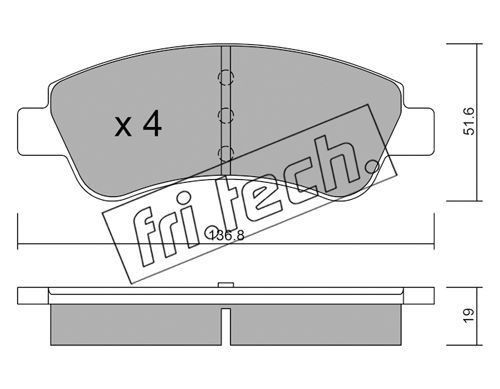 FRI.TECH. Комплект тормозных колодок, дисковый тормоз 336.0