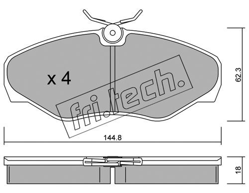 FRI.TECH. Piduriklotsi komplekt,ketaspidur 347.2