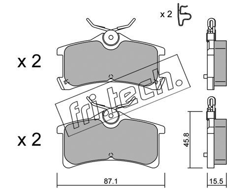 FRI.TECH. Комплект тормозных колодок, дисковый тормоз 465.0