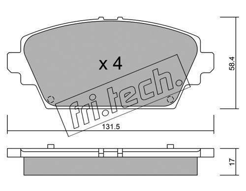 FRI.TECH. Комплект тормозных колодок, дисковый тормоз 480.0