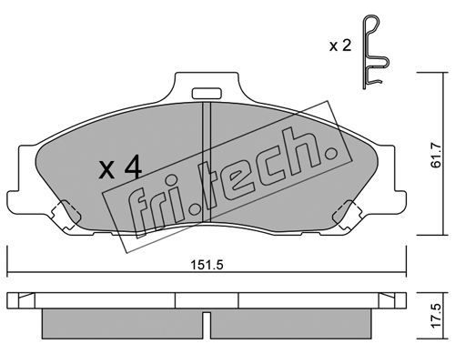 FRI.TECH. Комплект тормозных колодок, дисковый тормоз 495.0