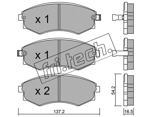 FRI.TECH. Piduriklotsi komplekt,ketaspidur 534.0