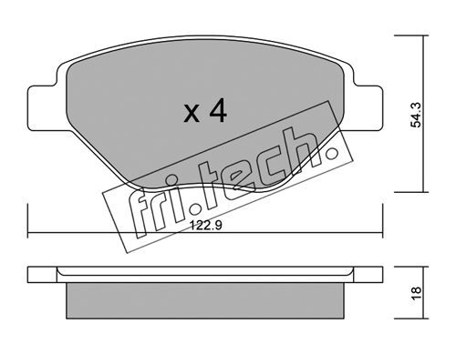 FRI.TECH. Piduriklotsi komplekt,ketaspidur 559.0