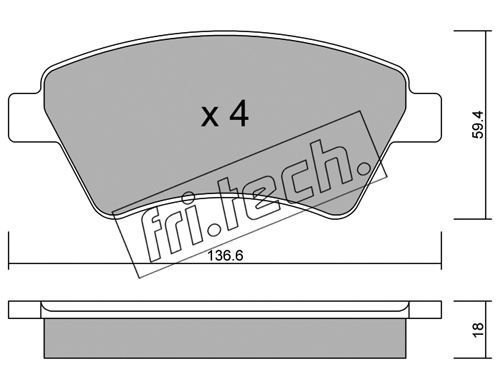 FRI.TECH. Комплект тормозных колодок, дисковый тормоз 560.0