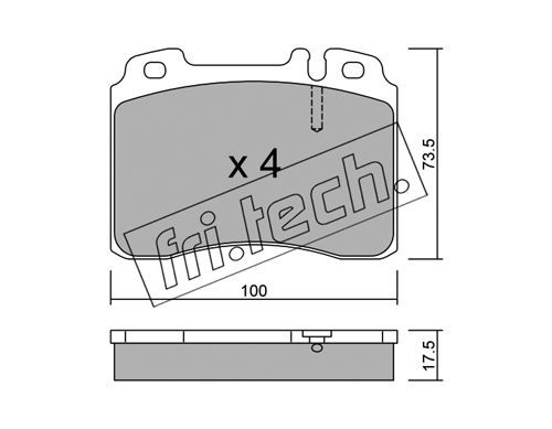 FRI.TECH. Piduriklotsi komplekt,ketaspidur 683.0