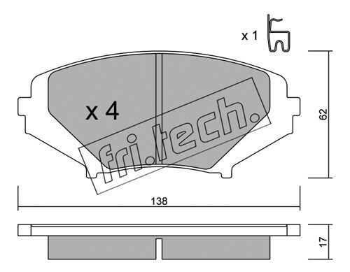 FRI.TECH. Piduriklotsi komplekt,ketaspidur 748.0