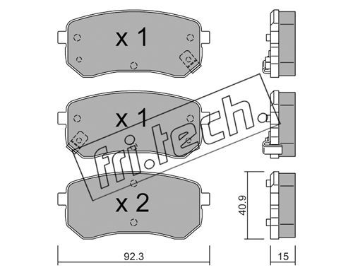 FRI.TECH. Piduriklotsi komplekt,ketaspidur 831.0