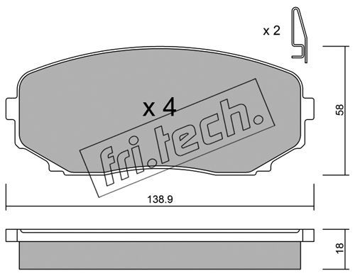 FRI.TECH. Piduriklotsi komplekt,ketaspidur 889.0