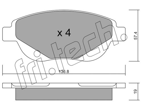 FRI.TECH. Комплект тормозных колодок, дисковый тормоз 964.0
