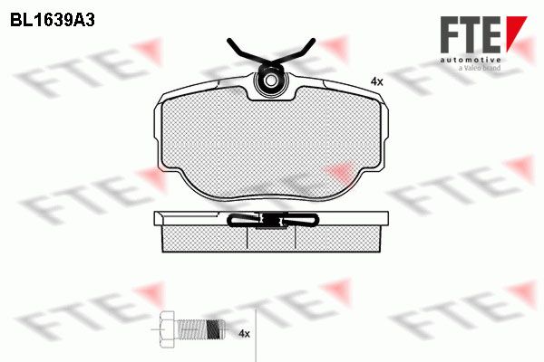 FTE Piduriklotsi komplekt,ketaspidur 9010261