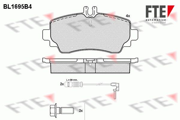 FTE Комплект тормозных колодок, дисковый тормоз 9010306