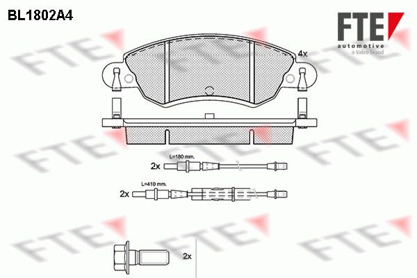 FTE Piduriklotsi komplekt,ketaspidur 9010375