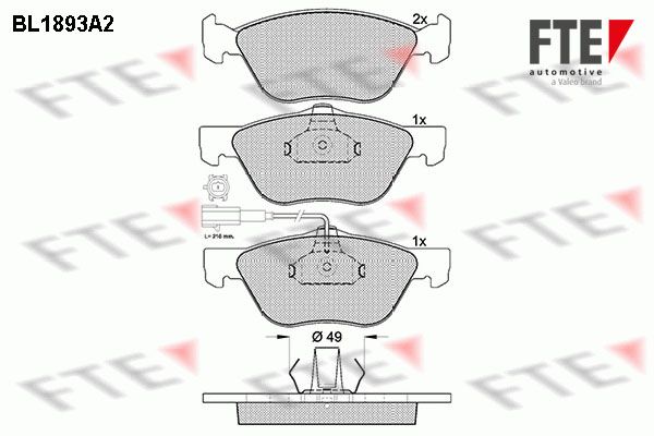 FTE Комплект тормозных колодок, дисковый тормоз 9010480