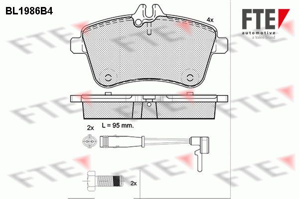 FTE Piduriklotsi komplekt,ketaspidur 9010576