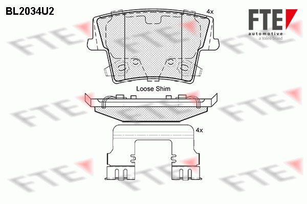 FTE Комплект тормозных колодок, дисковый тормоз 9010619