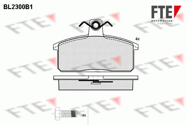 FTE Piduriklotsi komplekt,ketaspidur 9010700