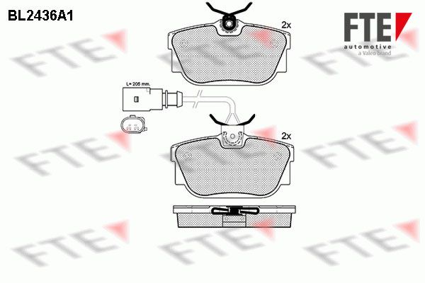 FTE Piduriklotsi komplekt,ketaspidur 9010736