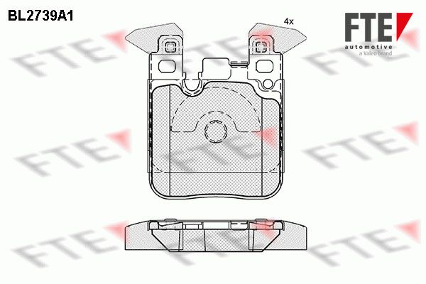 FTE Комплект тормозных колодок, дисковый тормоз 9010953