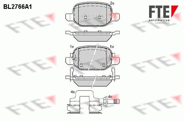 FTE Piduriklotsi komplekt,ketaspidur 9010973