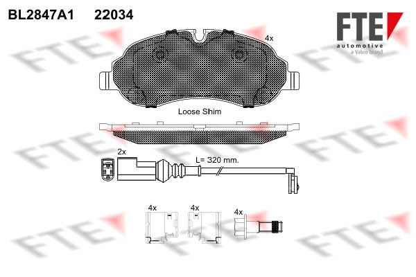 FTE Комплект тормозных колодок, дисковый тормоз 9011023