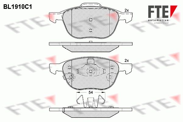 FTE Комплект тормозных колодок, дисковый тормоз 9011082