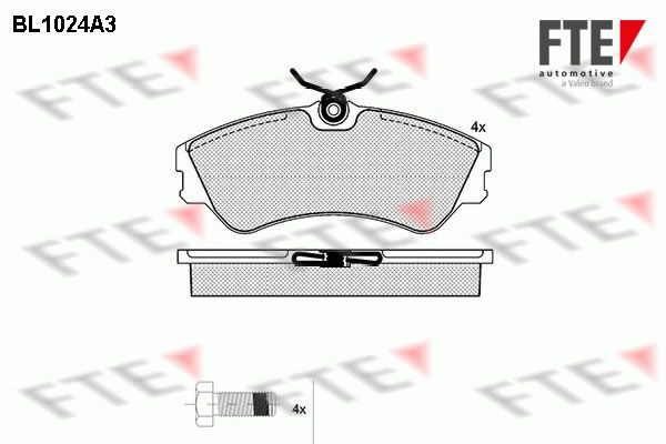 FTE Комплект тормозных колодок, дисковый тормоз BL1024A3