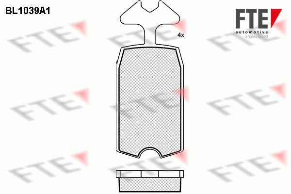 FTE Комплект тормозных колодок, дисковый тормоз BL1039A1