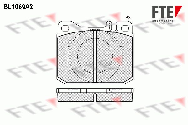 FTE Piduriklotsi komplekt,ketaspidur BL1069A2