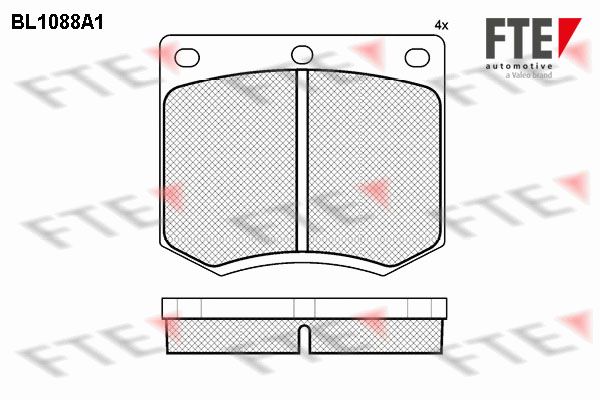 FTE Комплект тормозных колодок, дисковый тормоз BL1088A1