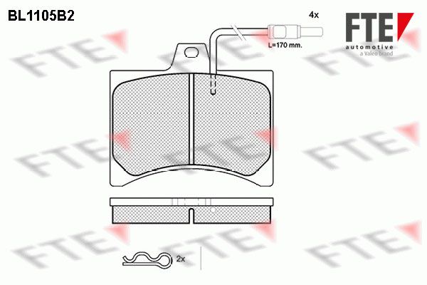 FTE Piduriklotsi komplekt,ketaspidur BL1105B2