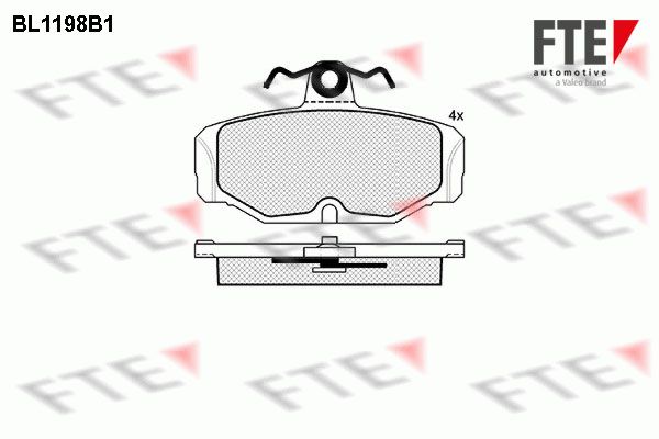 FTE Piduriklotsi komplekt,ketaspidur BL1198B1