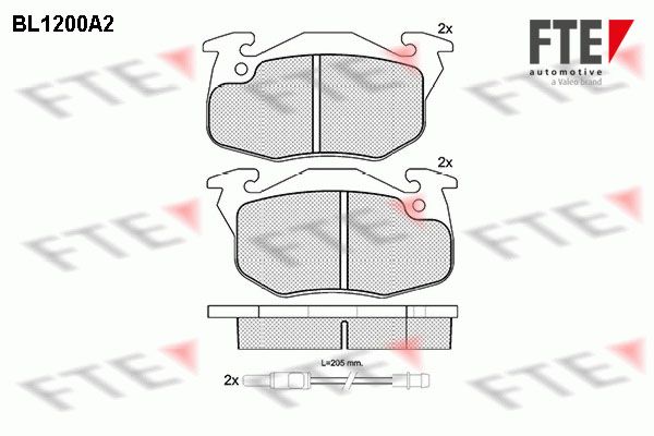 FTE Piduriklotsi komplekt,ketaspidur BL1200A2