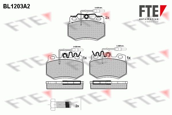 FTE Piduriklotsi komplekt,ketaspidur BL1203A2